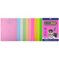 Папір кольоровий BUROMAX pastel+neon 80г/м2 50 аркушів арт.BM.2721750-99