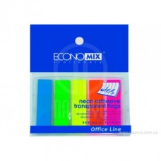 Стікери-закладки 12*45 пластикові Economix Е20945 5 неонових кольорів 125 шт