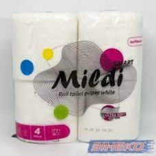 Туалетний папір Mildi Smart, 93*105/45, целюлозний, 2-шар 4шт	
