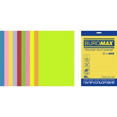 Папір кольоровий А4 BUROMAX 80 г/м2  50 арк 10 кольорів неоновий