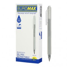 Ручка гелева автоматична, Buromax, Galaxy, 0.5 мм, резиновий грип, синя (ВМ.8373-01)